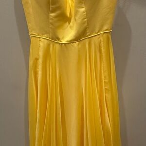 Sherri Hill Bright Yellow Satin Dress